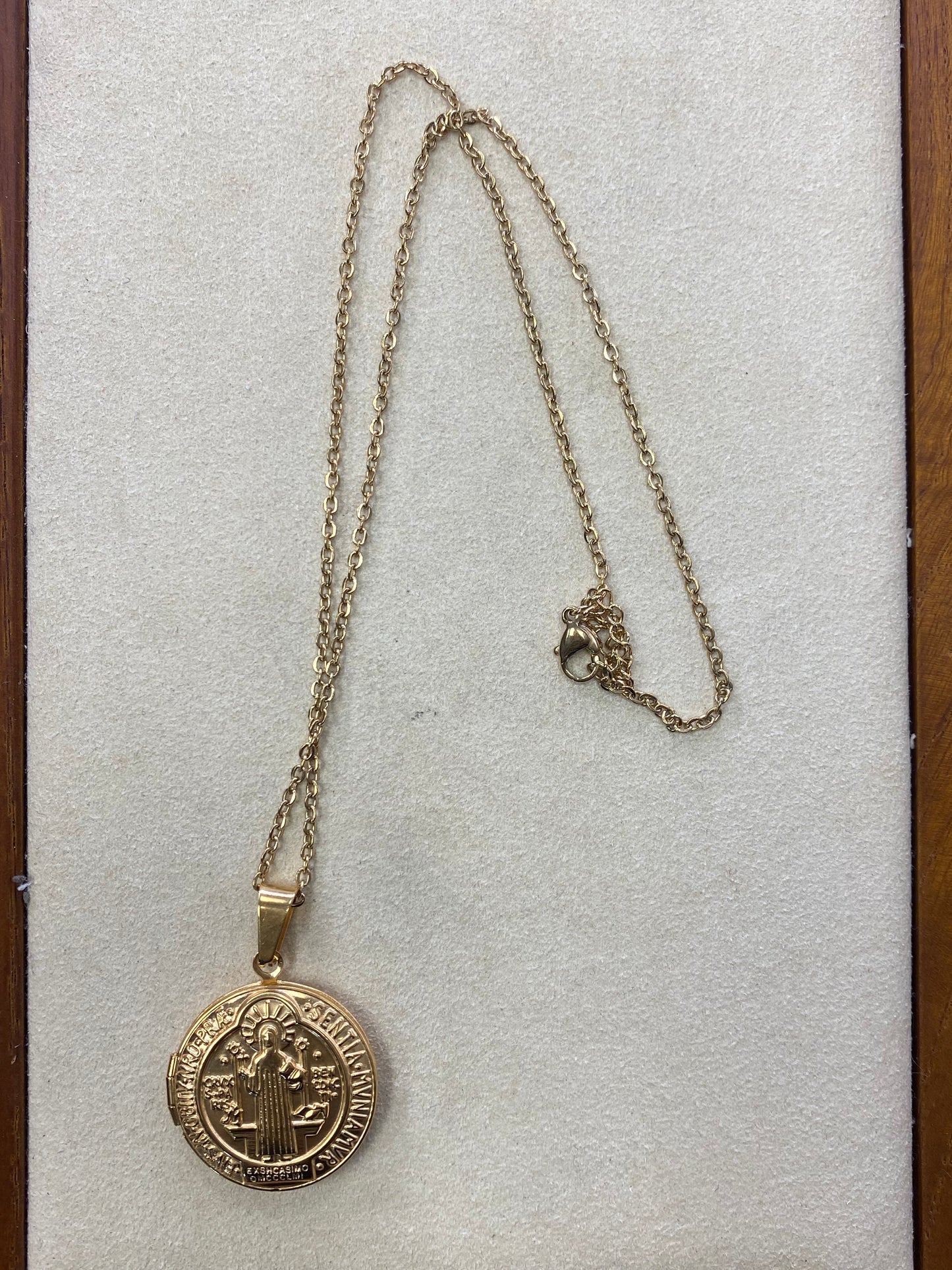 Saint Benedict Gold Locket