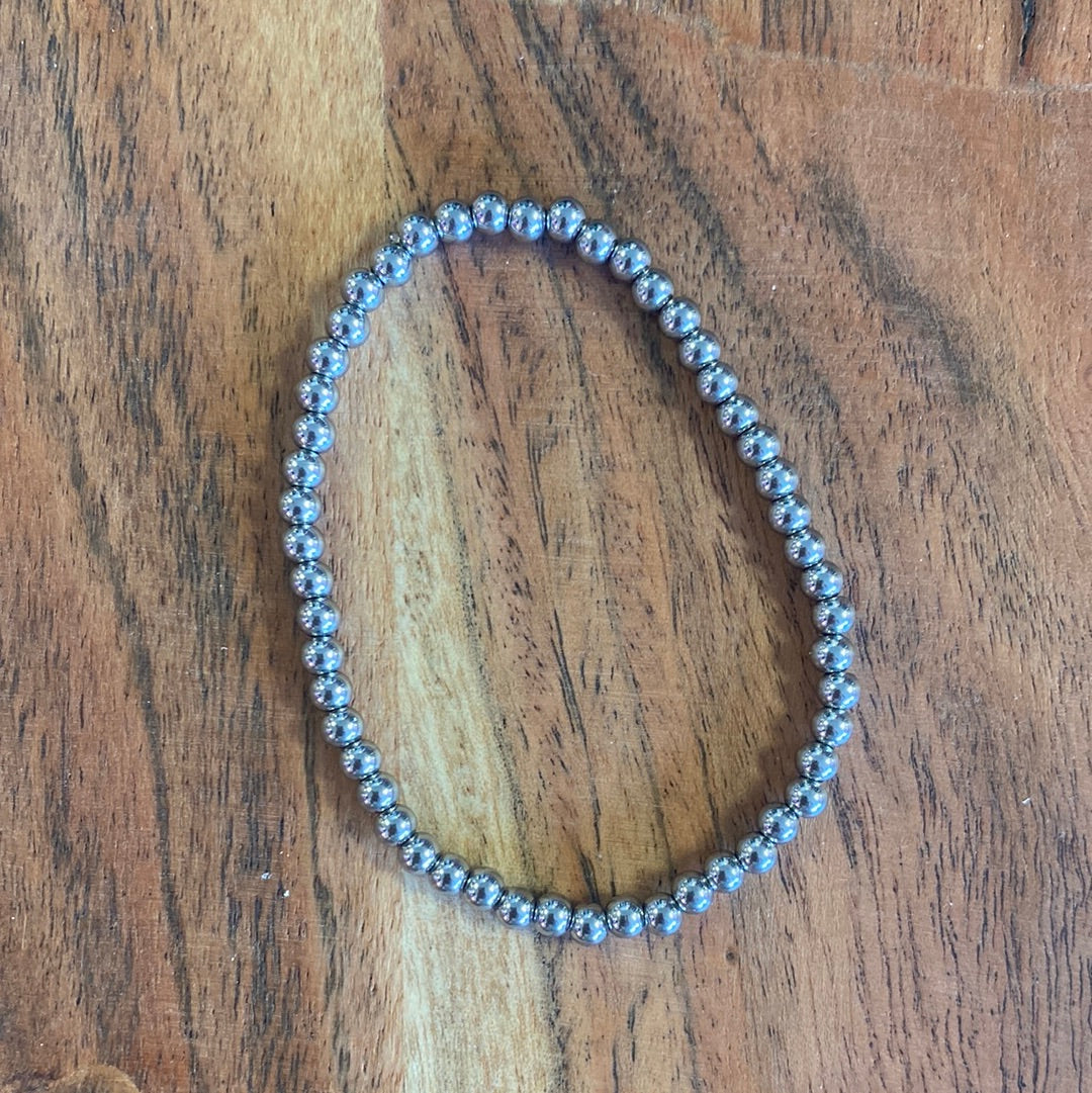 Silver Stainless Steel Stretchy  Bracelet