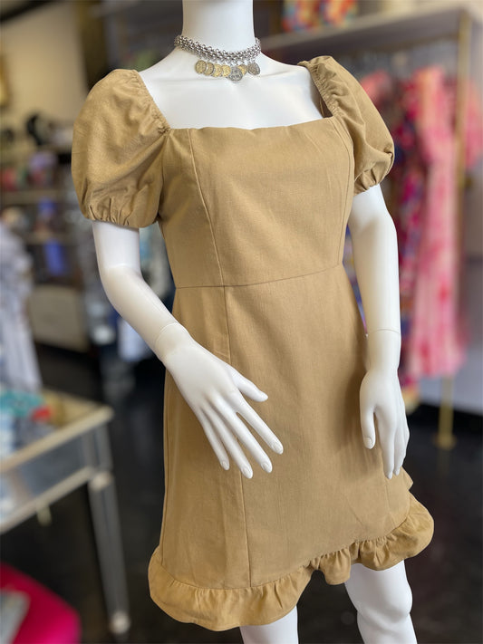 Mocha Puff Sleeve Dress