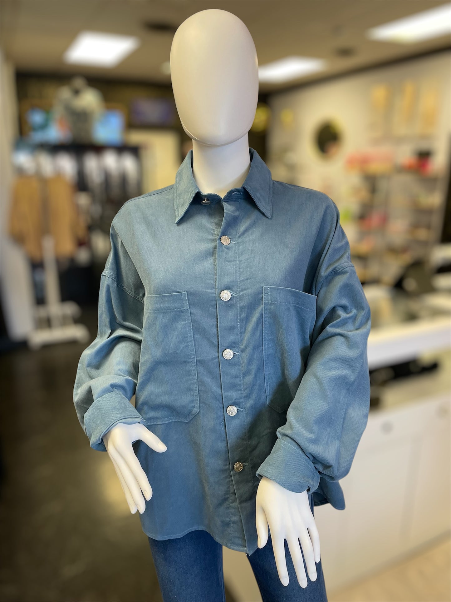 Blue Corduroy Button Up