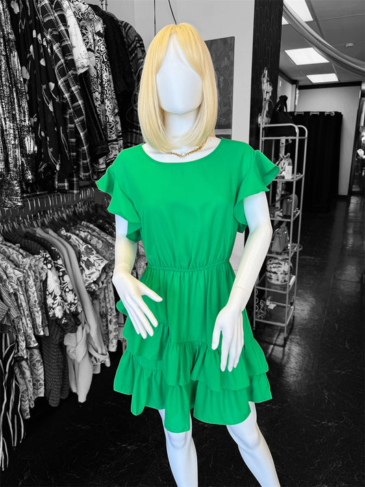 Kelly Green Flowy Dress