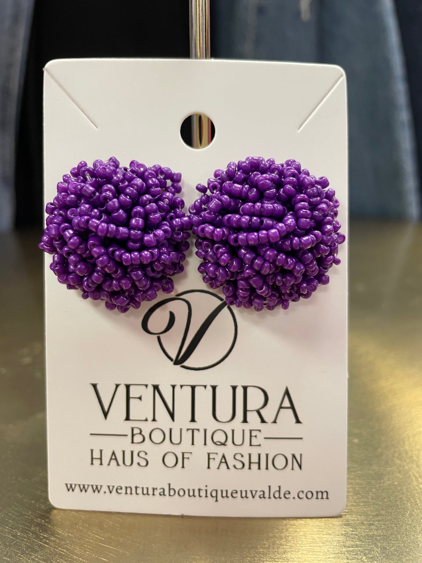 Beaded Post Stud Earrings