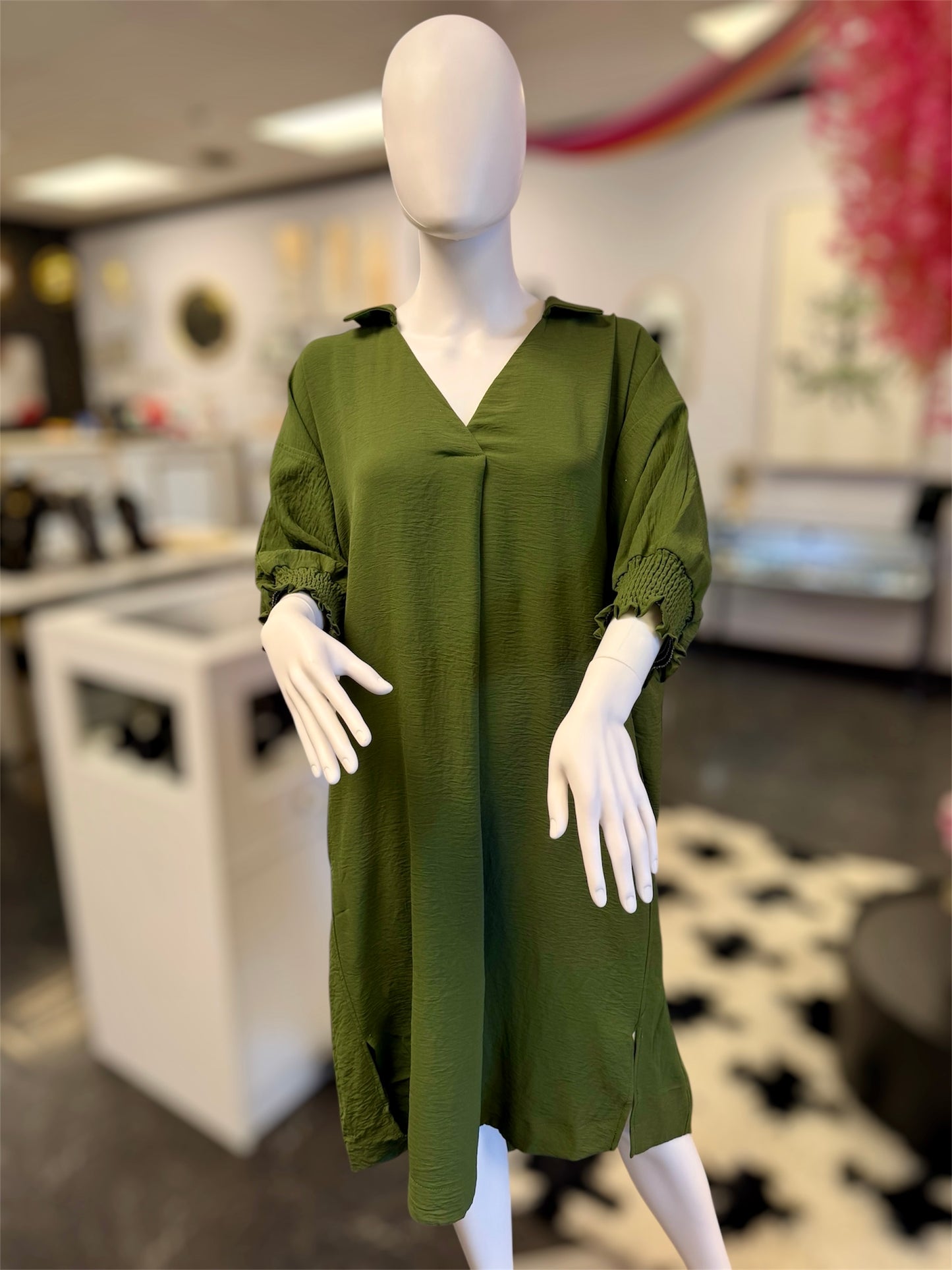 Olive Green Oversized Dress