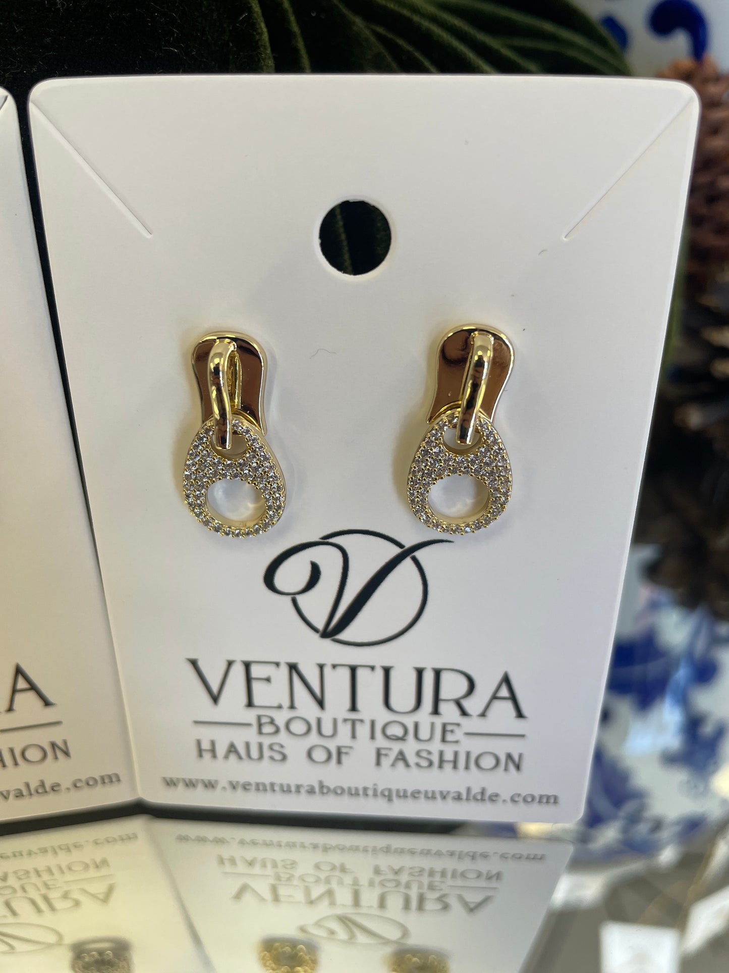 Zipper Crystal Stud Earrings