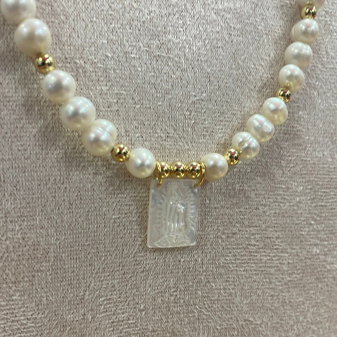 Beaded Mary Necklace