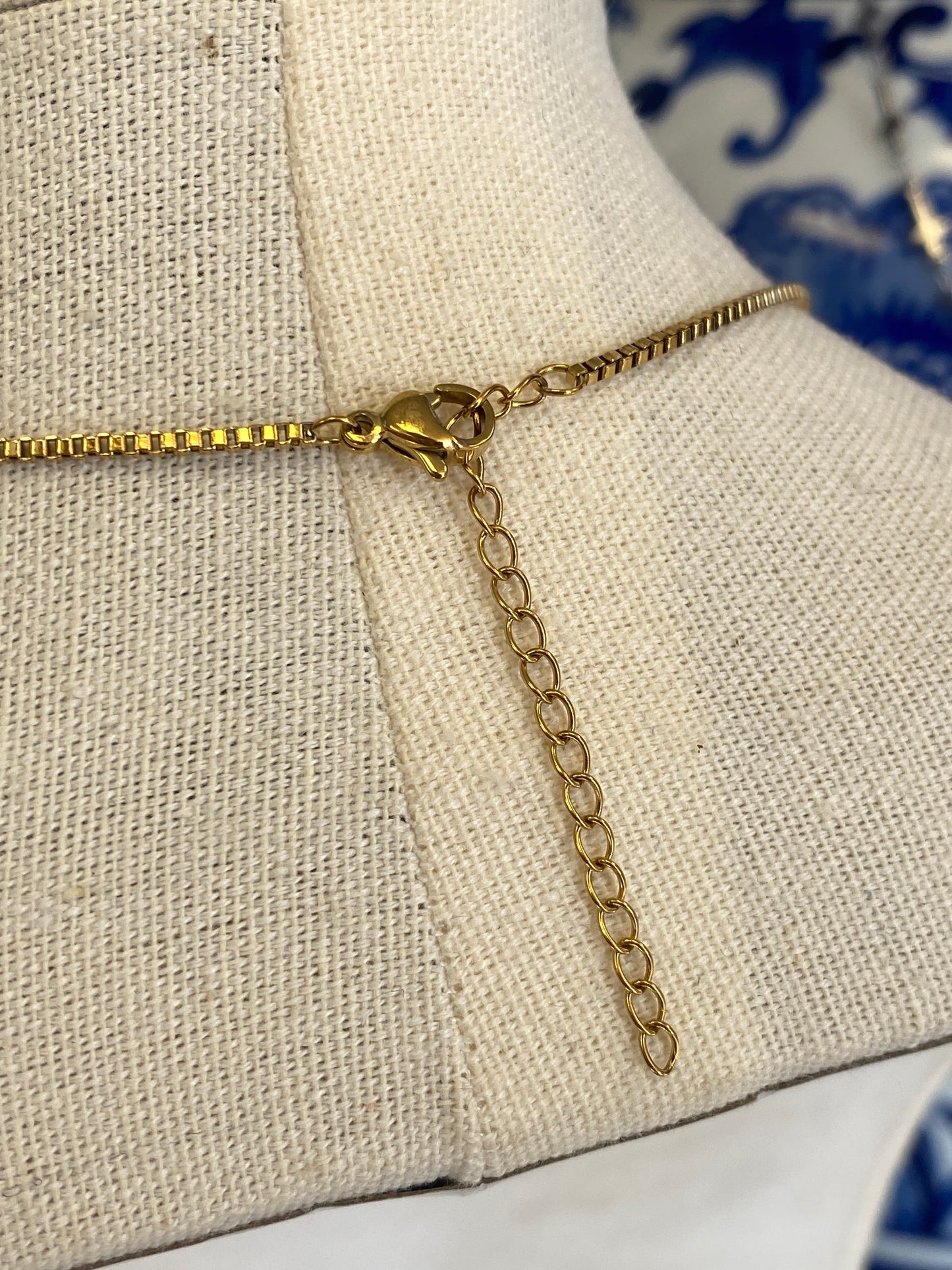 Silver & Gold Spinner Saint Benedict Box Necklace