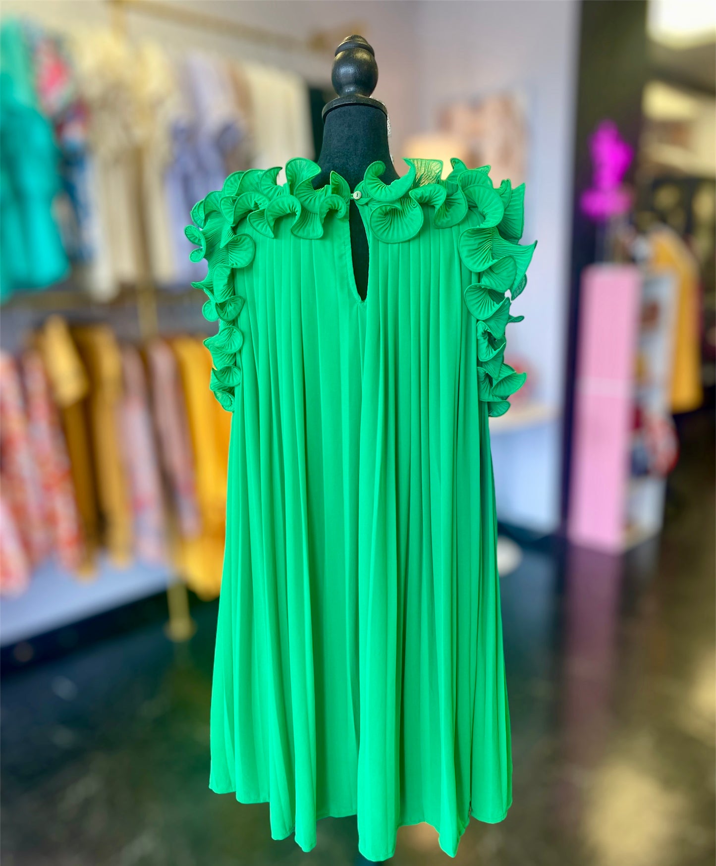 Luxurious Kelly Green Dress