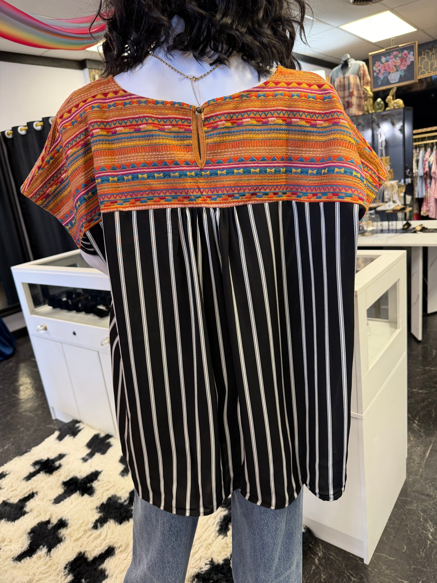 Southwest Embroidered Oversized Top