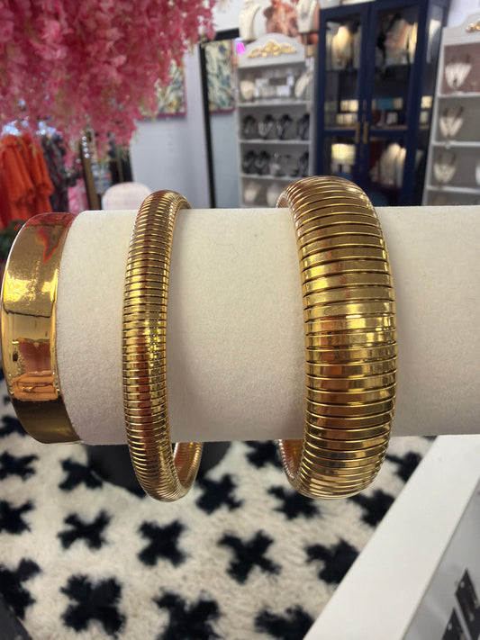 Gold Platted Stainless Steel Stretchy Bracelet