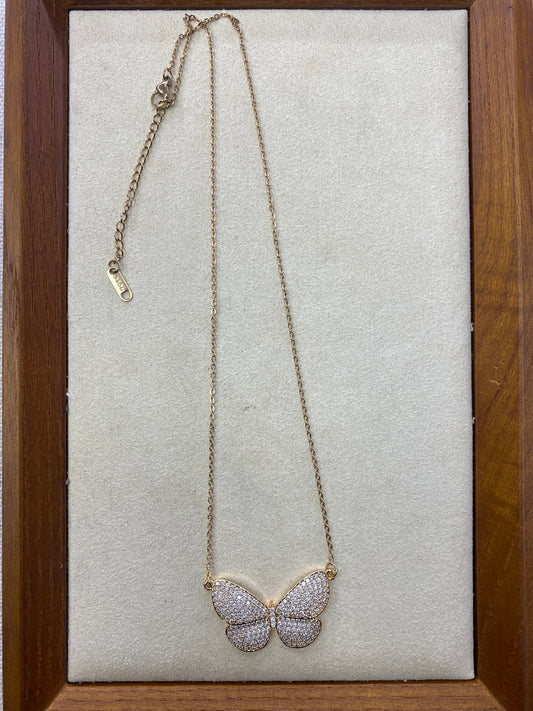 Pave Butterfly Necklace
