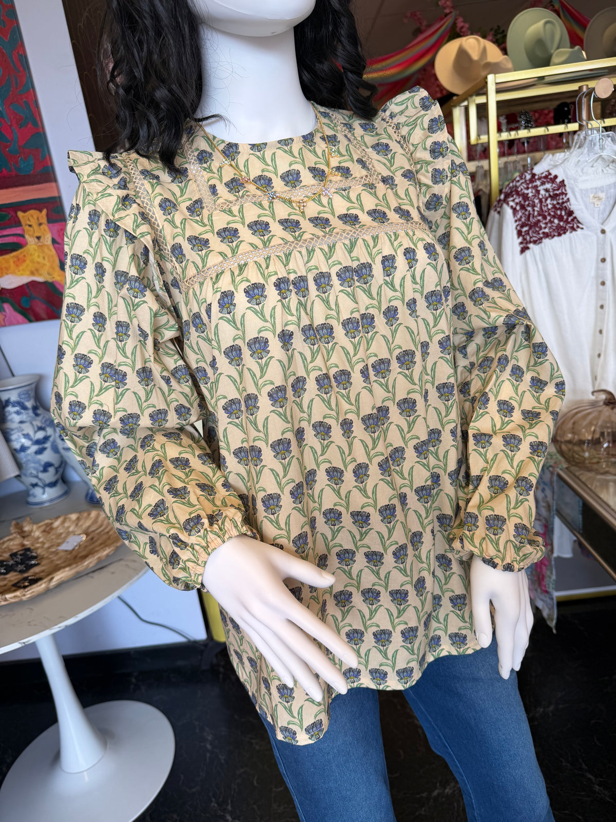 Creme Mix Floral Print Blouse