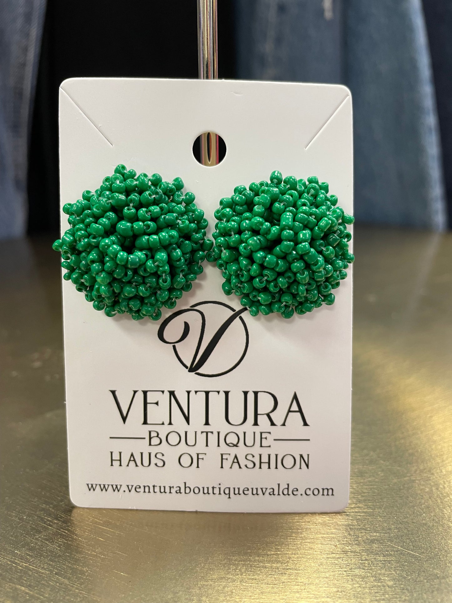 Beaded Post Stud Earrings