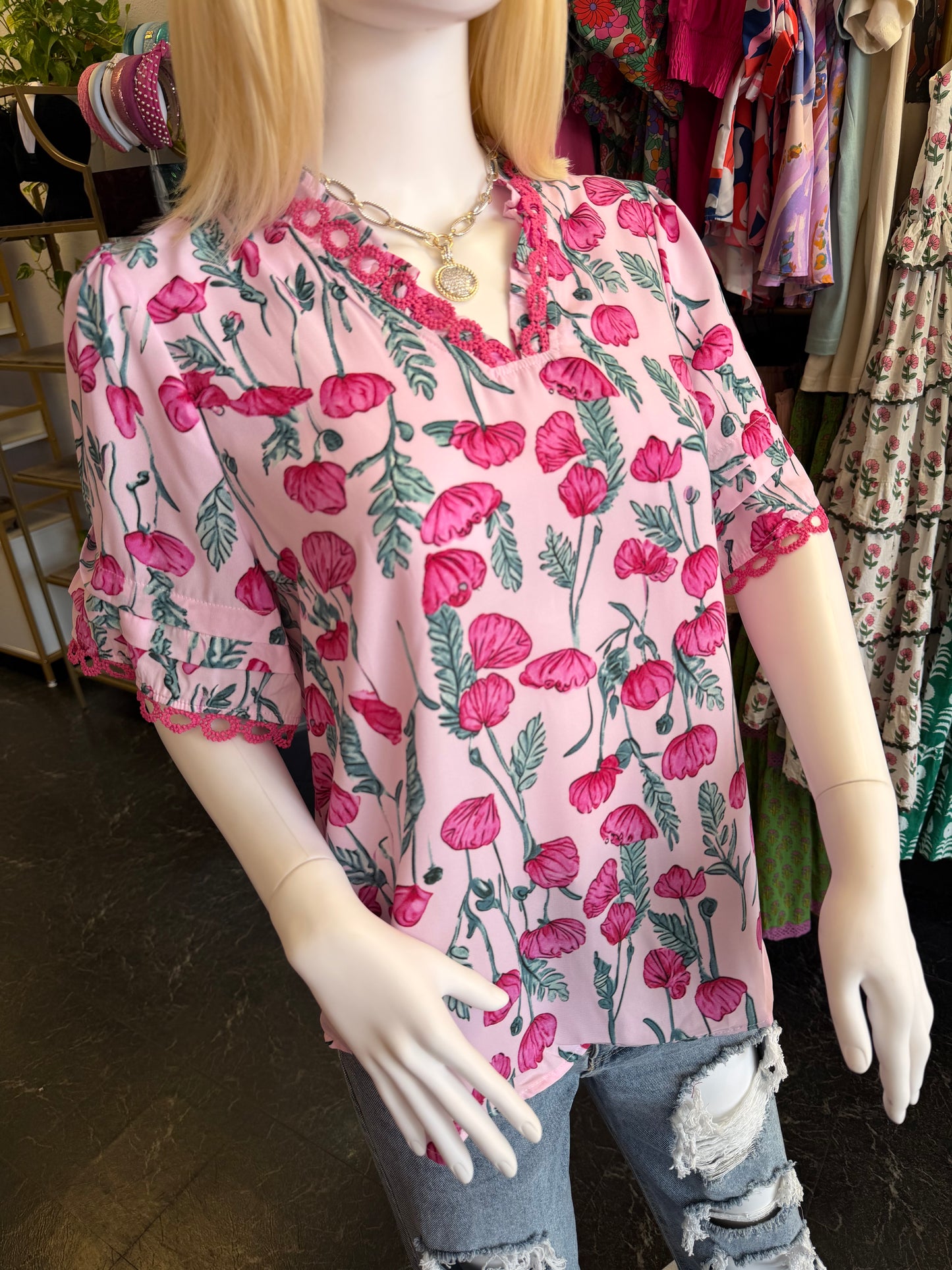 Floral Pink Blouse
