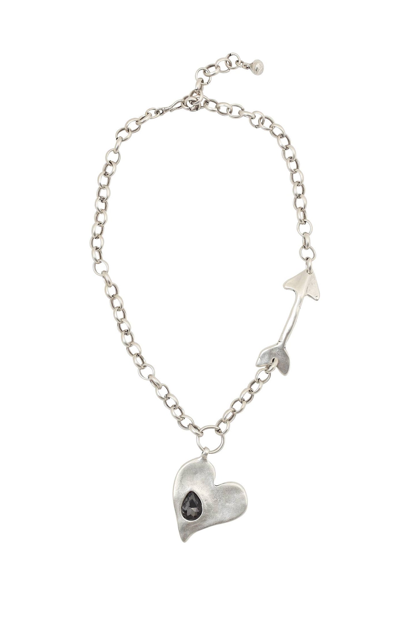 Handmade Arrow Heart Pewter Necklace - NN3147