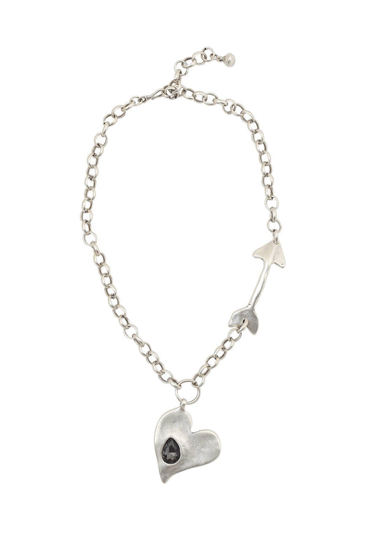 Handmade Arrow Heart Pewter Necklace - NN3147