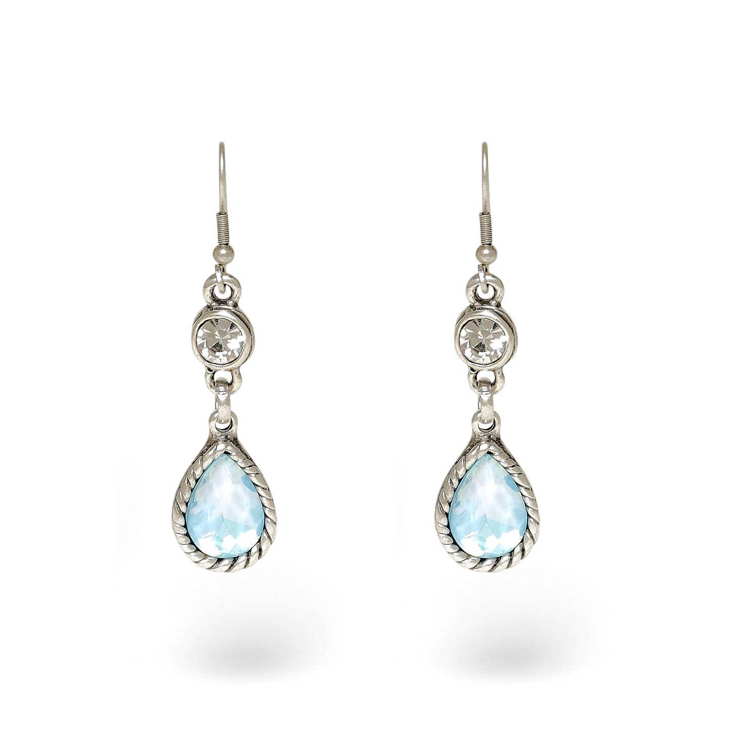 Handmade Pewter Earrings With Blue Opal - 1957Blue