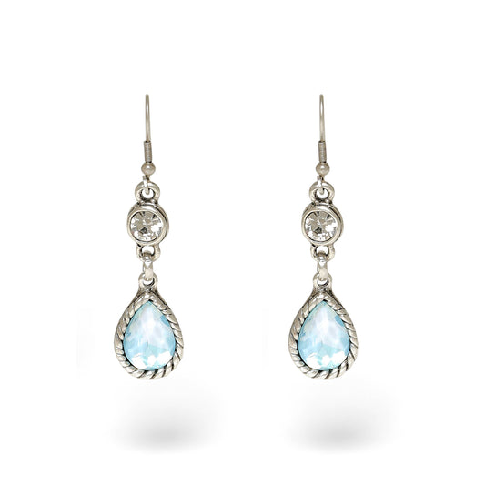 Handmade Pewter Earrings With Blue Opal - 1957Blue