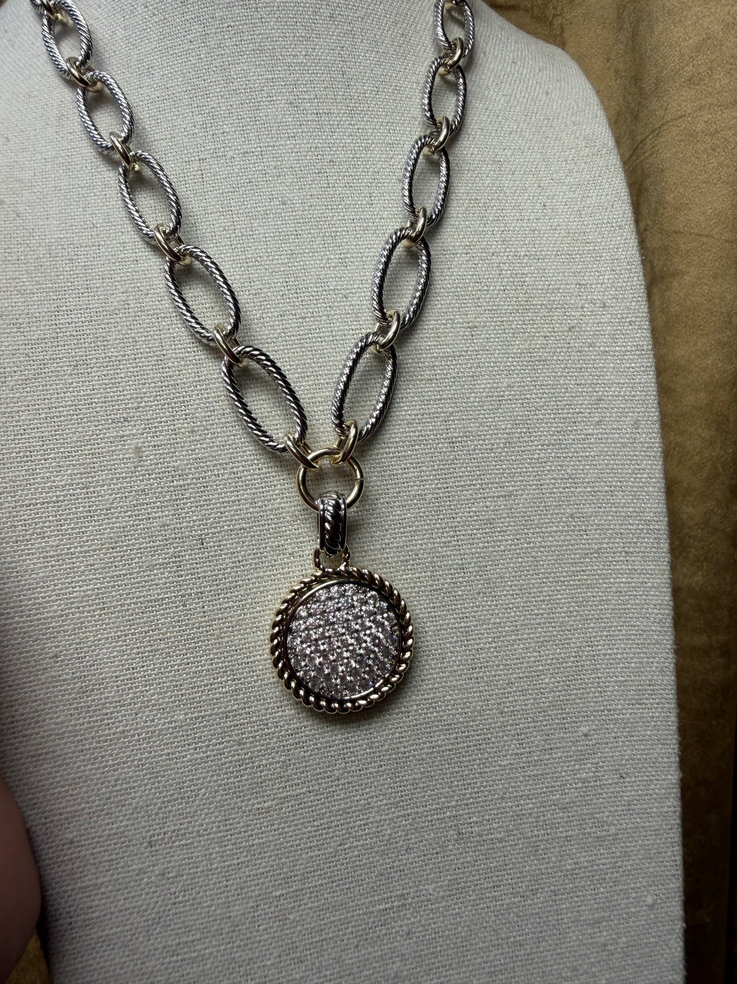 David Multi Tone Crystal MX Necklace