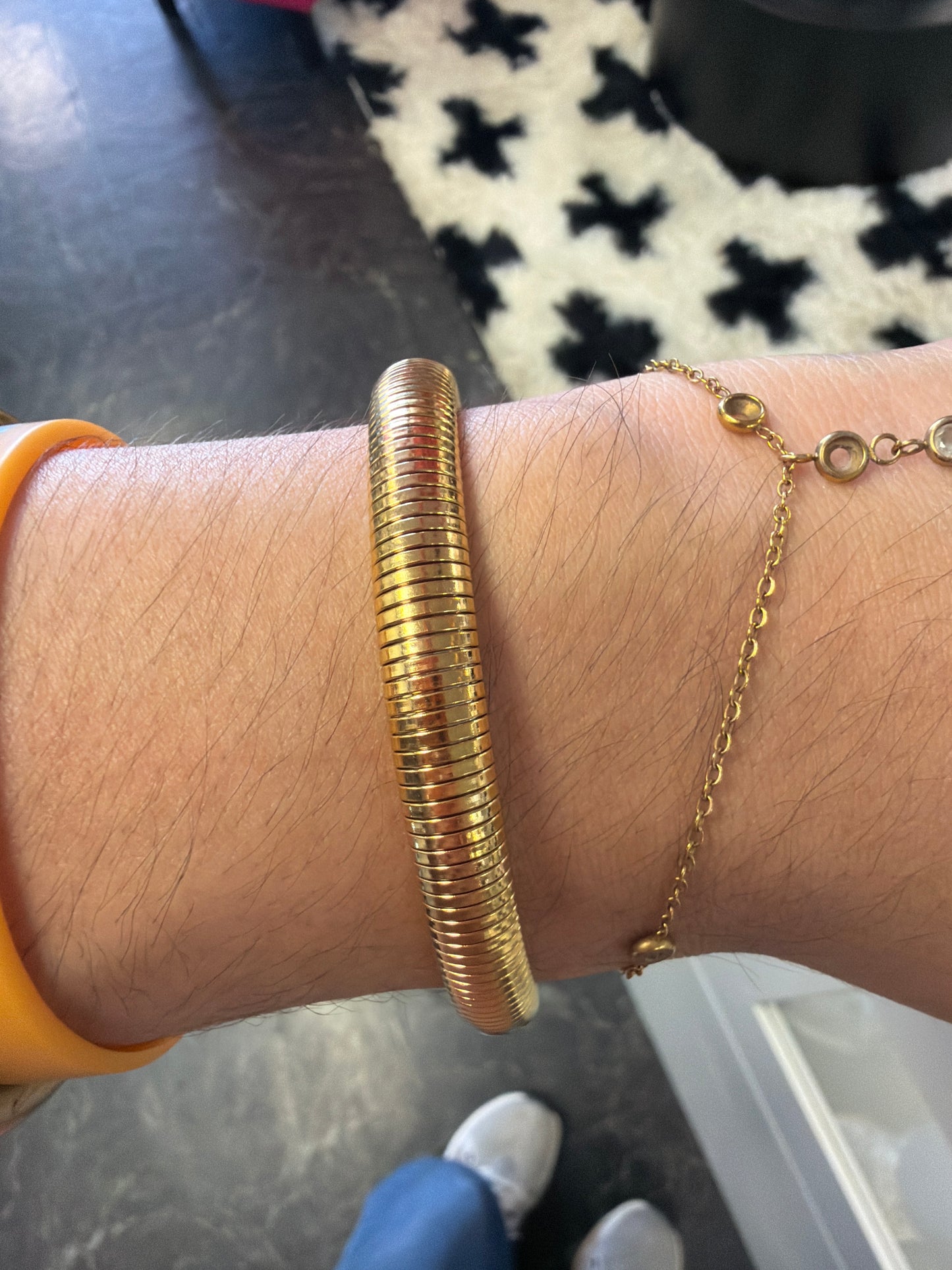 Gold Platted Stainless Steel Stretchy Bracelet