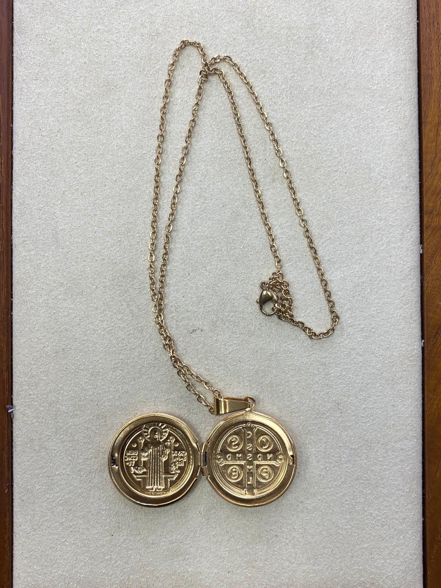 Saint Benedict Gold Locket