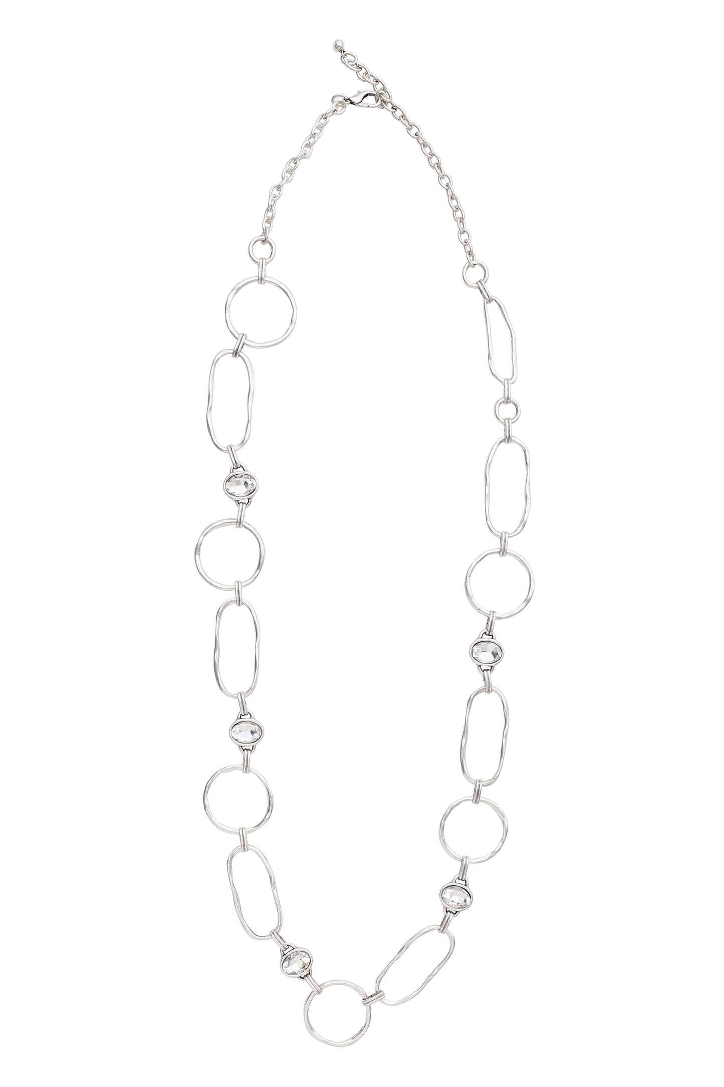 Handmade Crystal Pewter Necklace - 3991