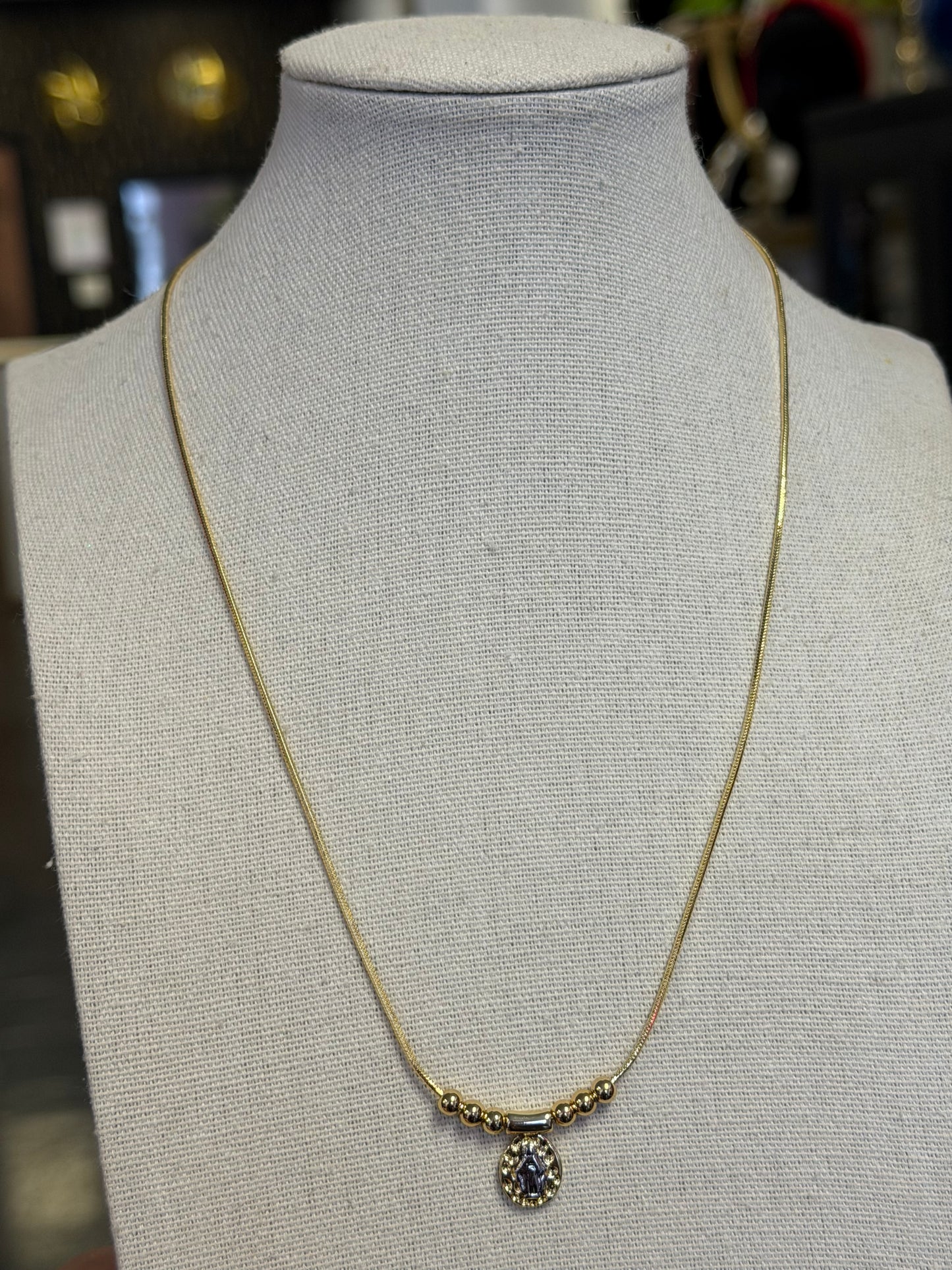 Two Tone Mary Necklace