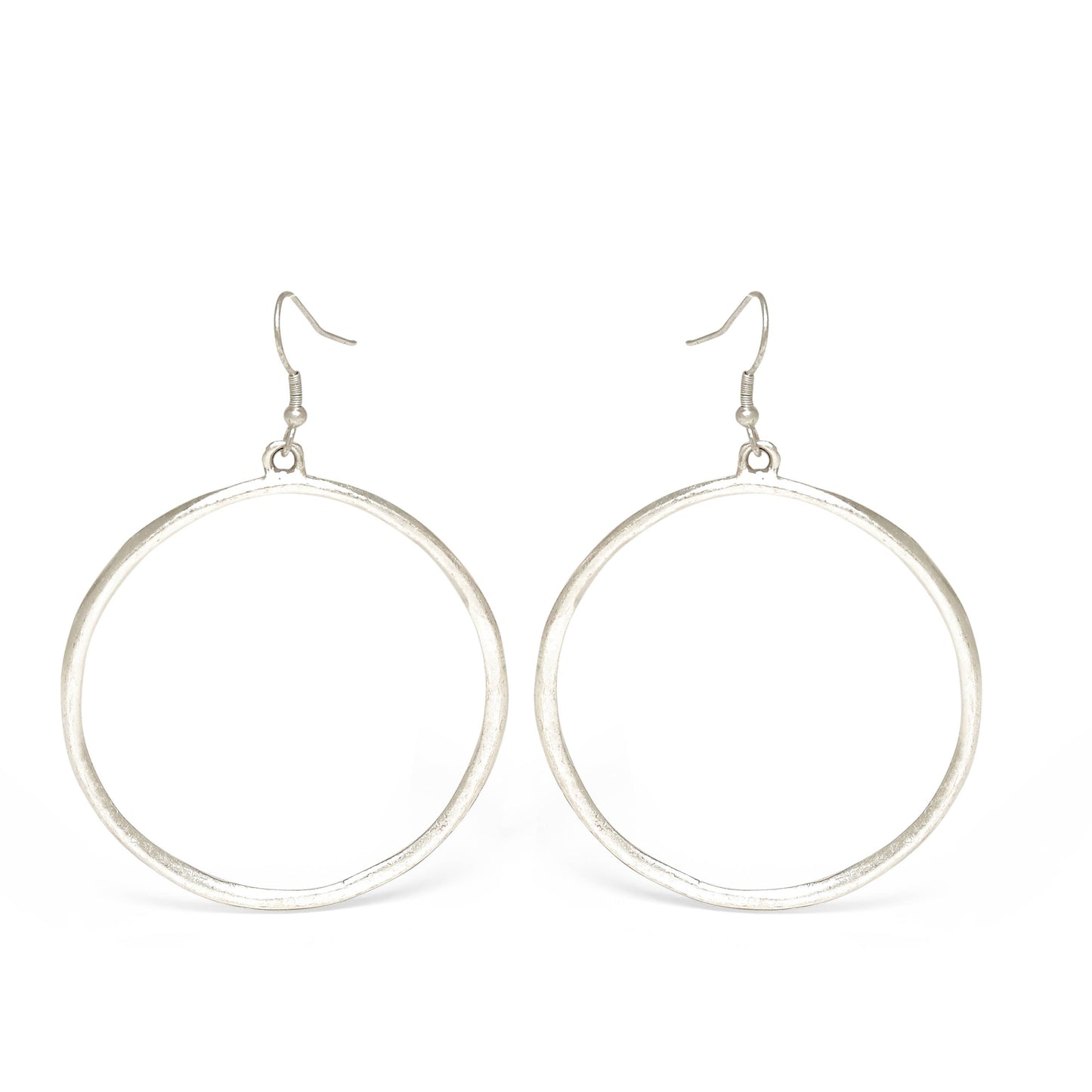 Handmade Hoop Pewter Earrings - 24-307