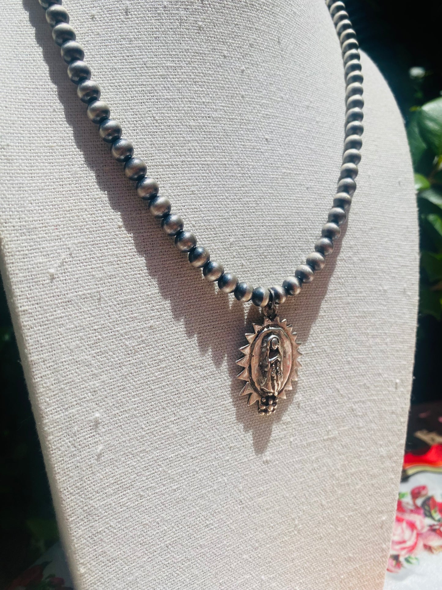 Sterling Pearls Our Lady 18" Inch Necklace