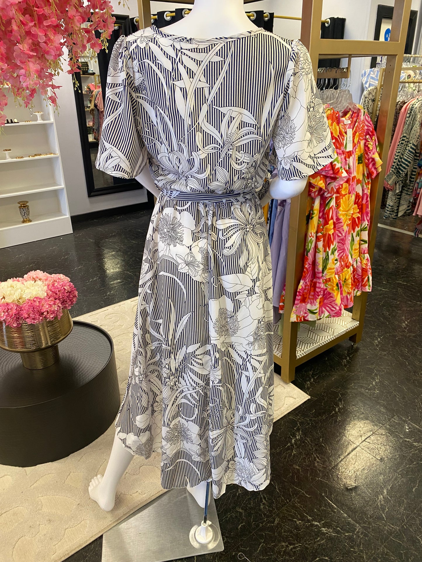 High Low Floral Tie Dress