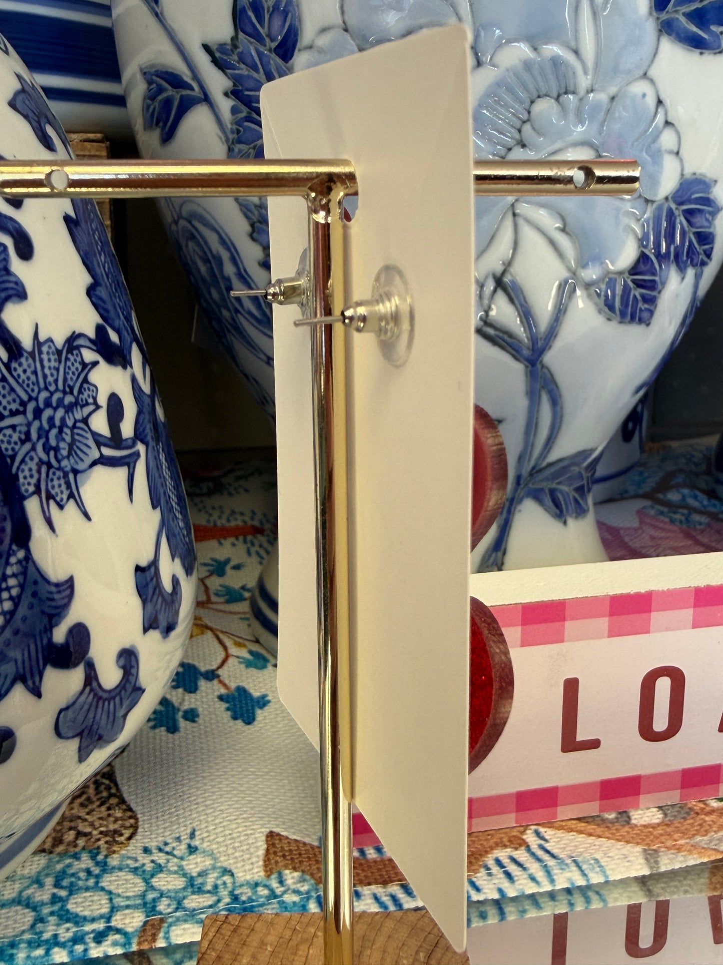 Red Glitter Drop Post Stud