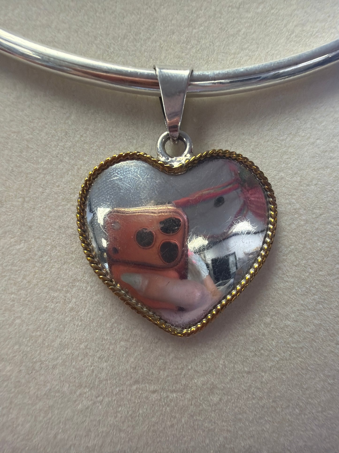 Sterling Silver & Gold Plated Heart Pendant