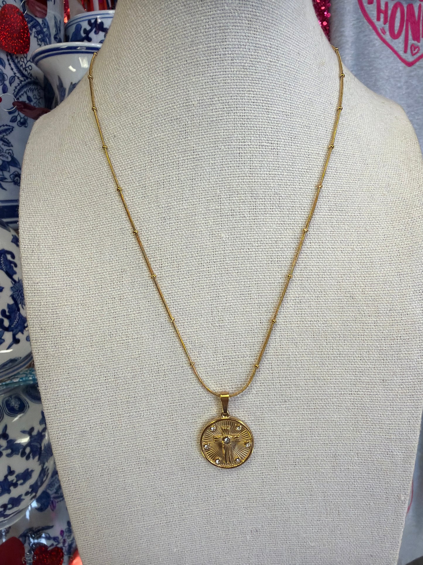 Stainless Cross Crystal Necklaces