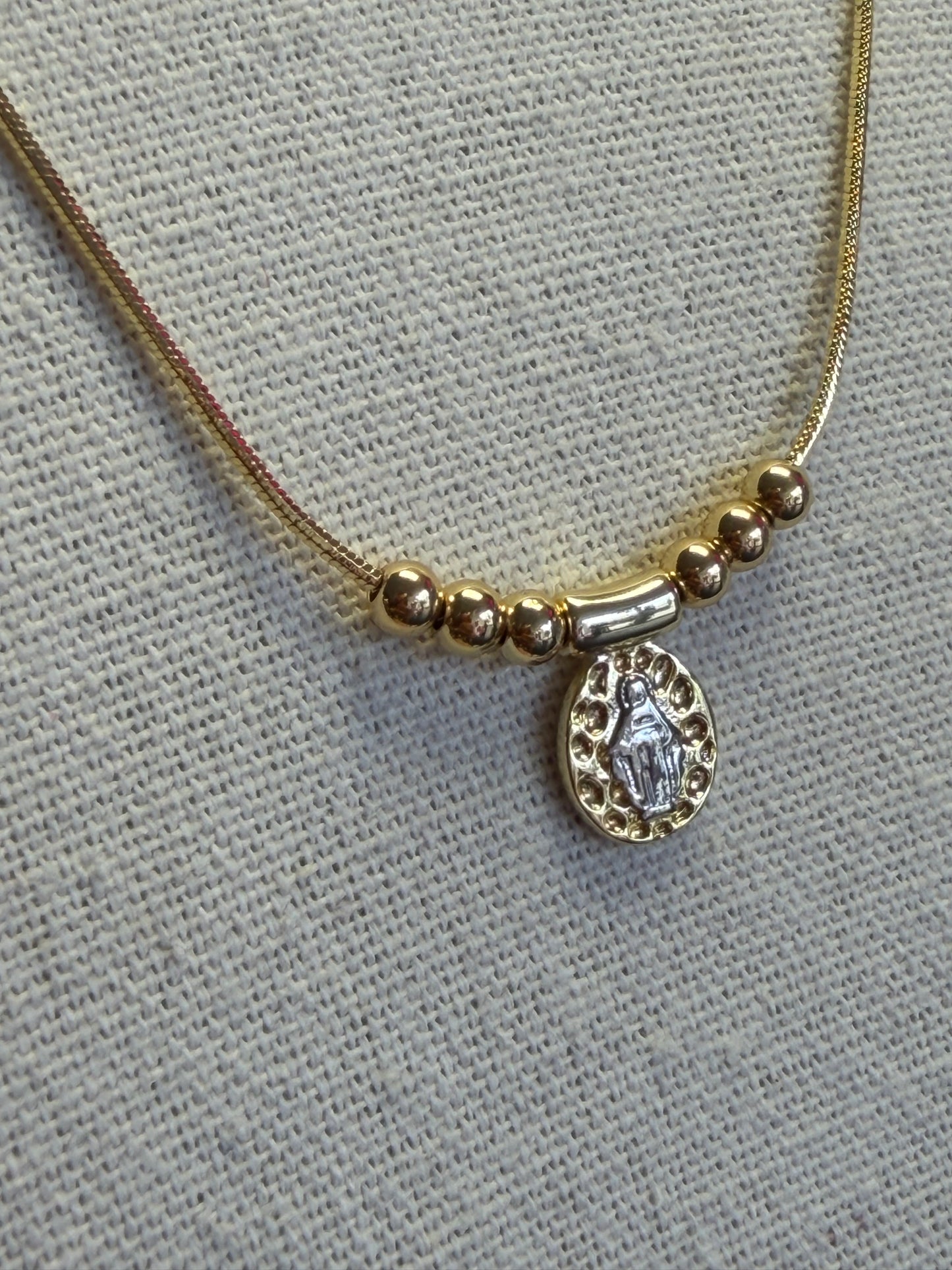Two Tone Mary Necklace