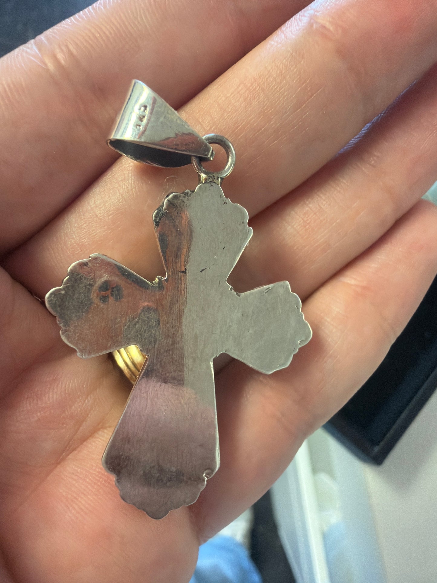 Sterling Silver Turquoise Cross Pendant