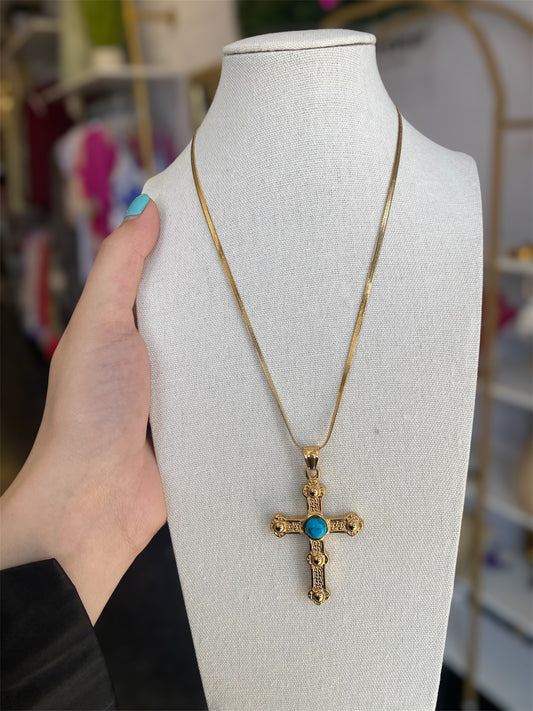 Stainless Gold Plated Cross