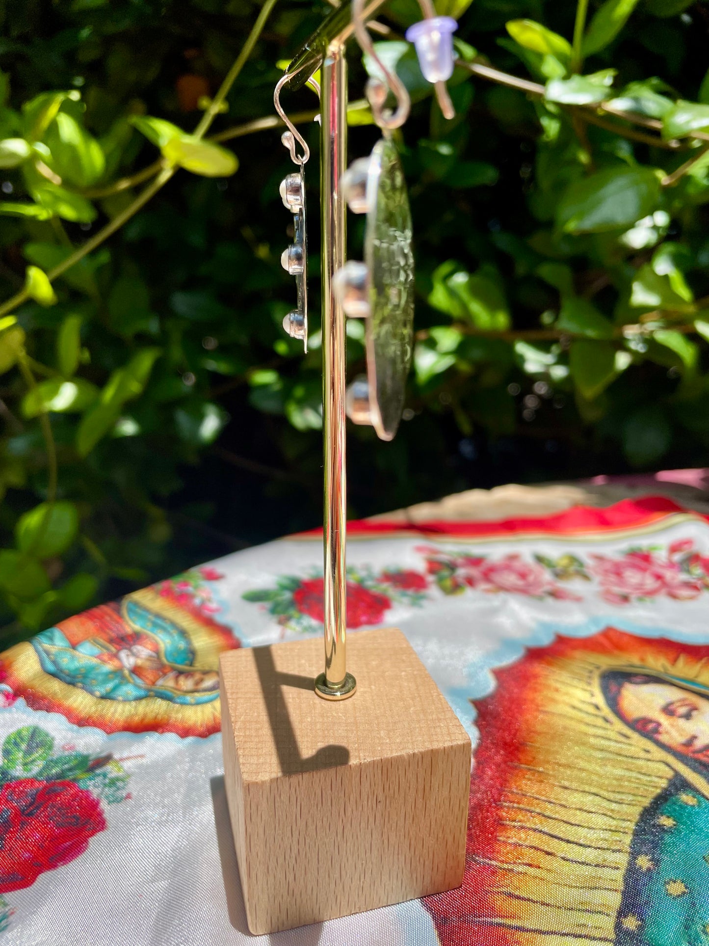 Our Lady Pearl Sterling Silver Wire Hook Earrings