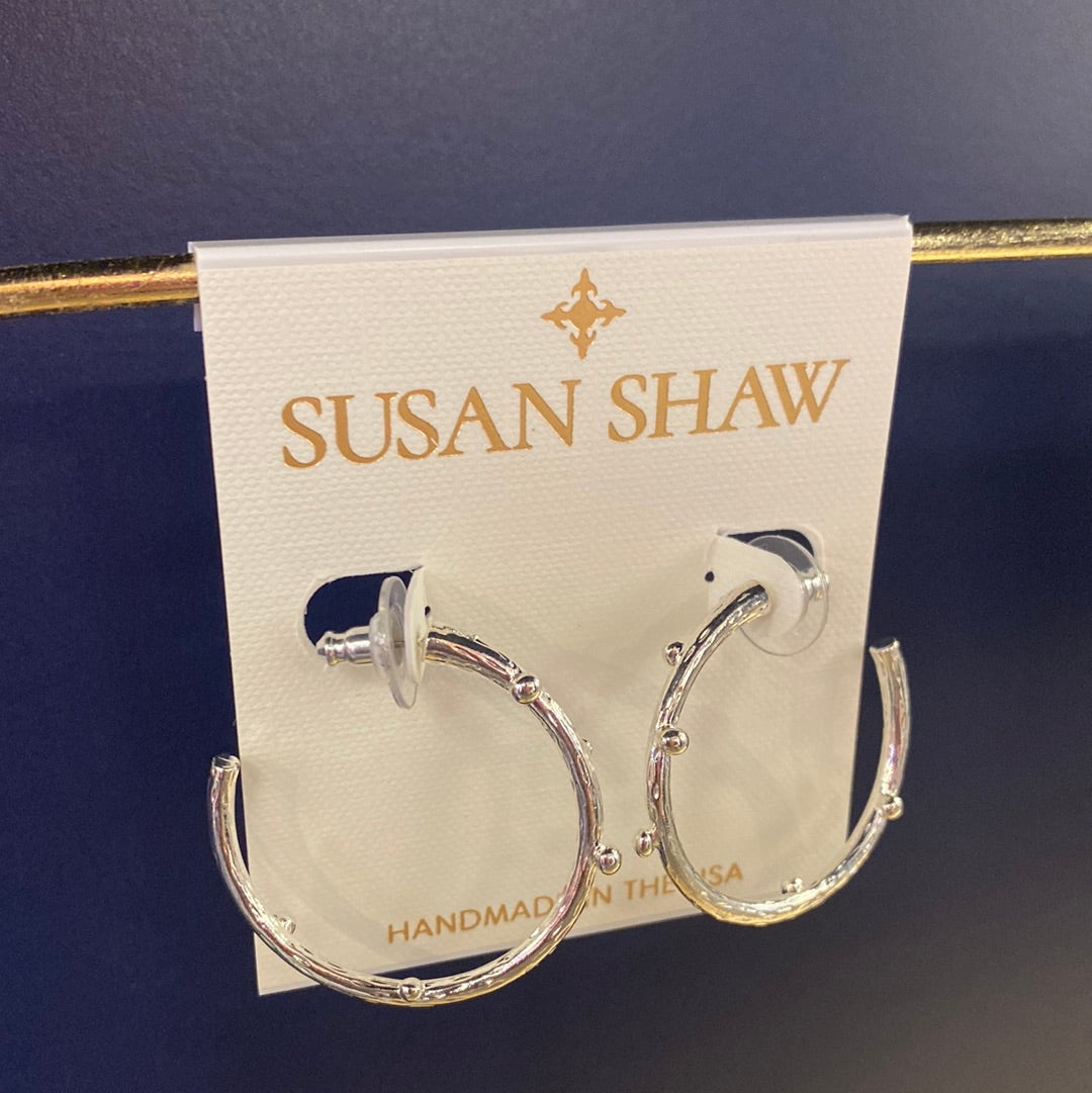 Susan Shaw Silver Med Hoop