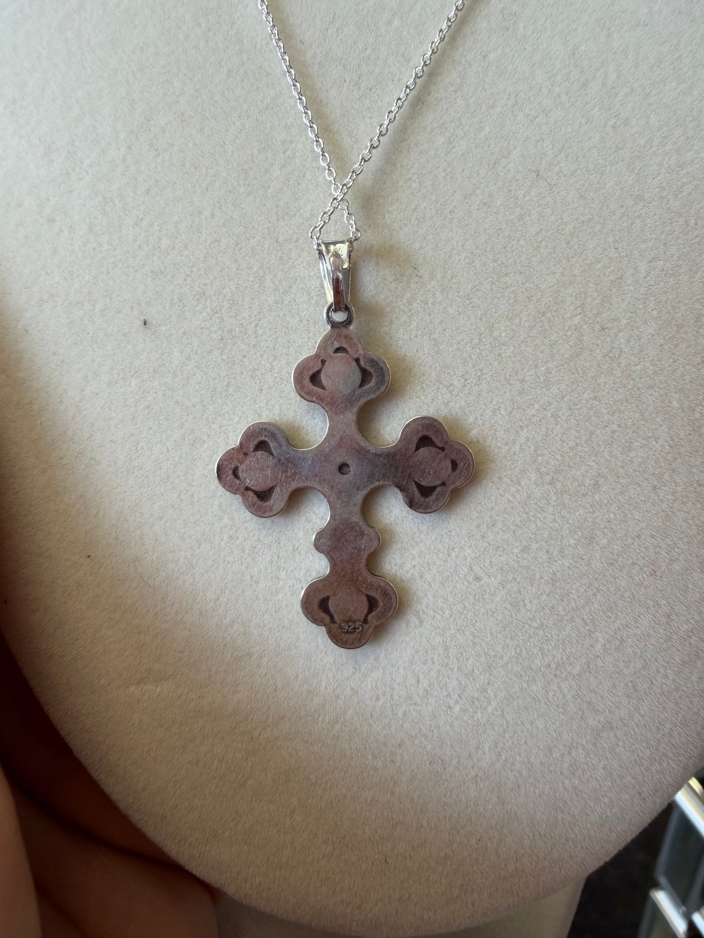 Sterling Silver Cursive Cross Pendant