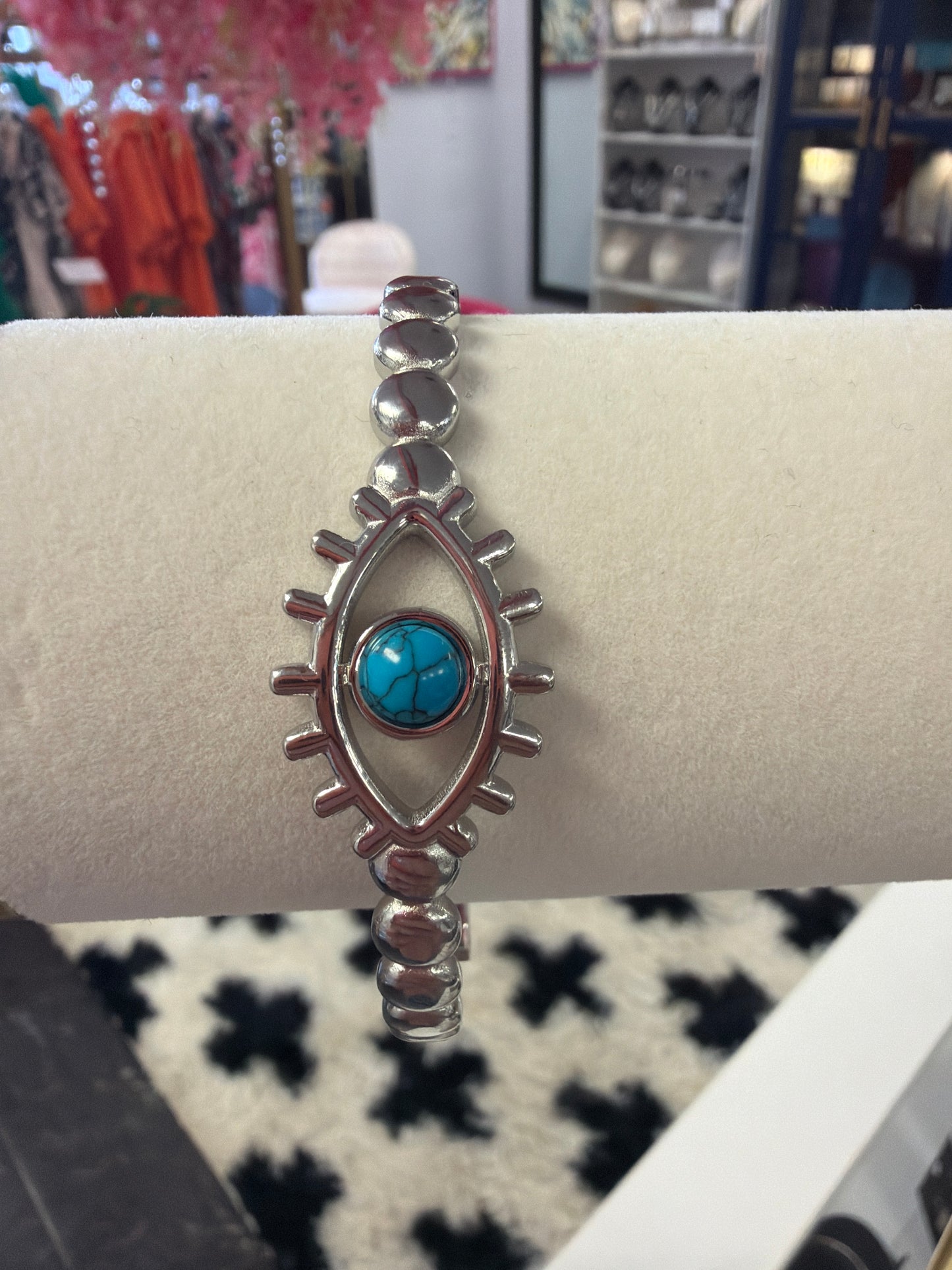 Stainless Steel Evil Eye Cuff