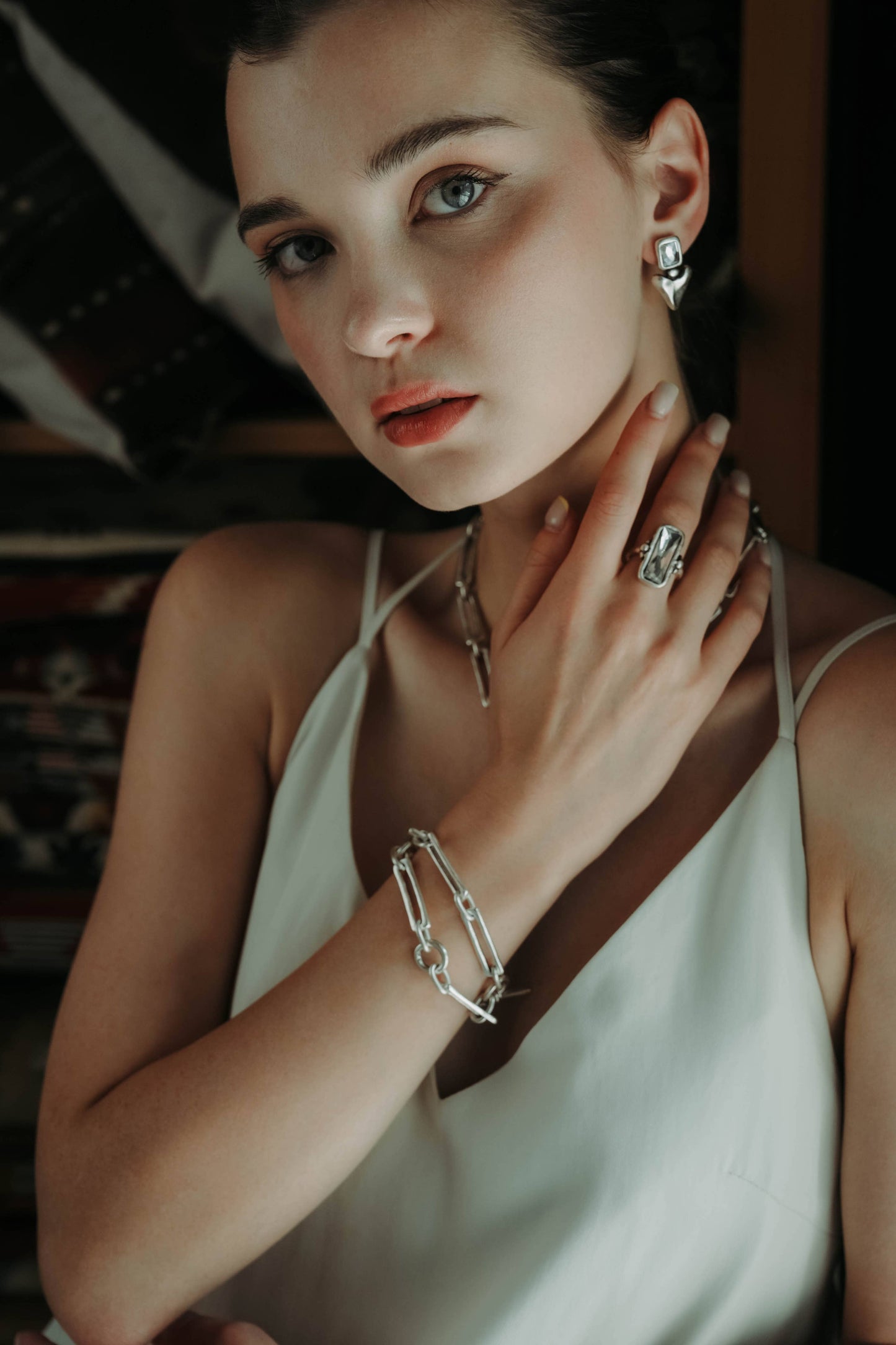 Handmade Crystal Brass Ring - 6814