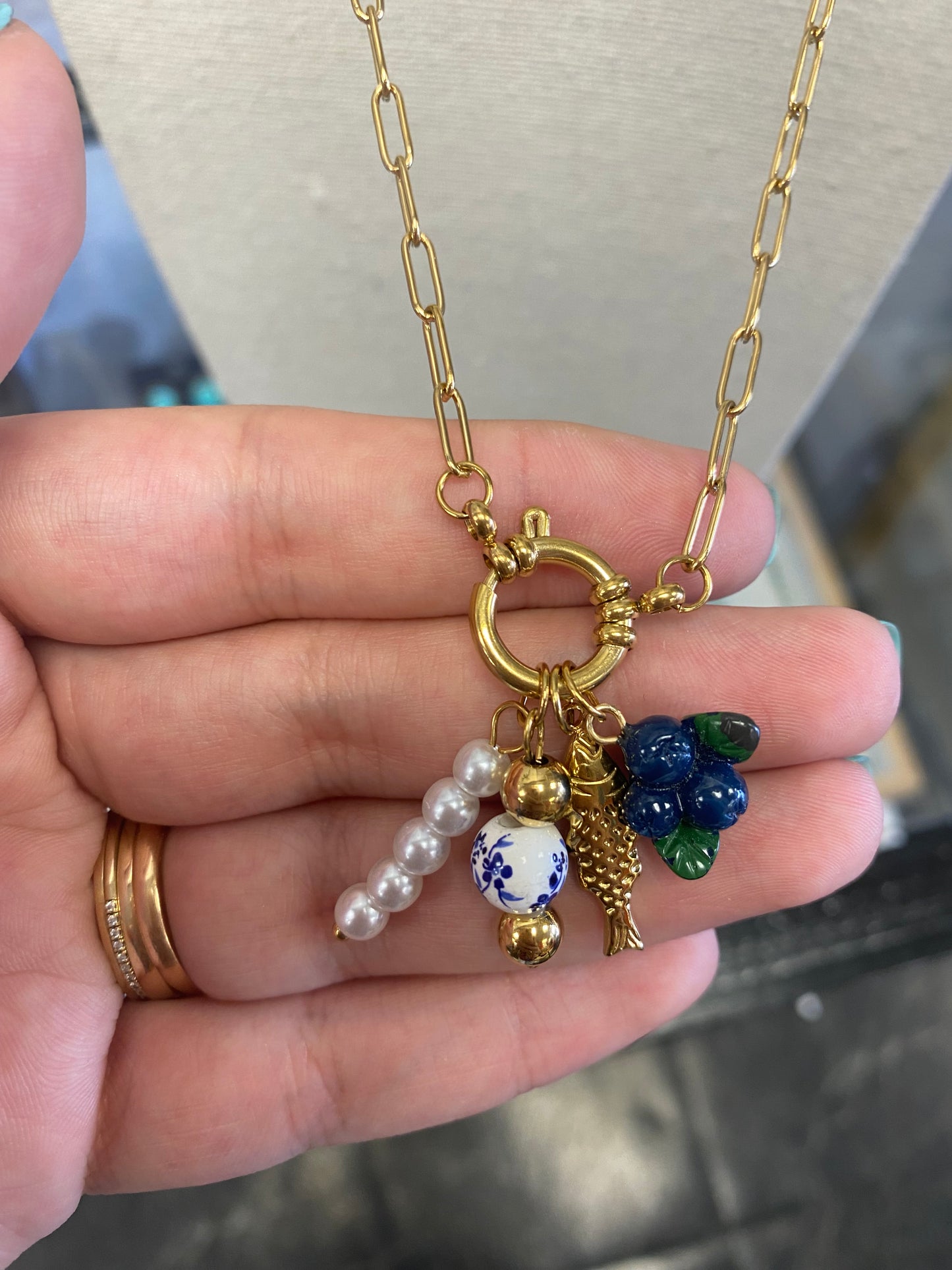 Stainless Gold Plated Charm Necklaces