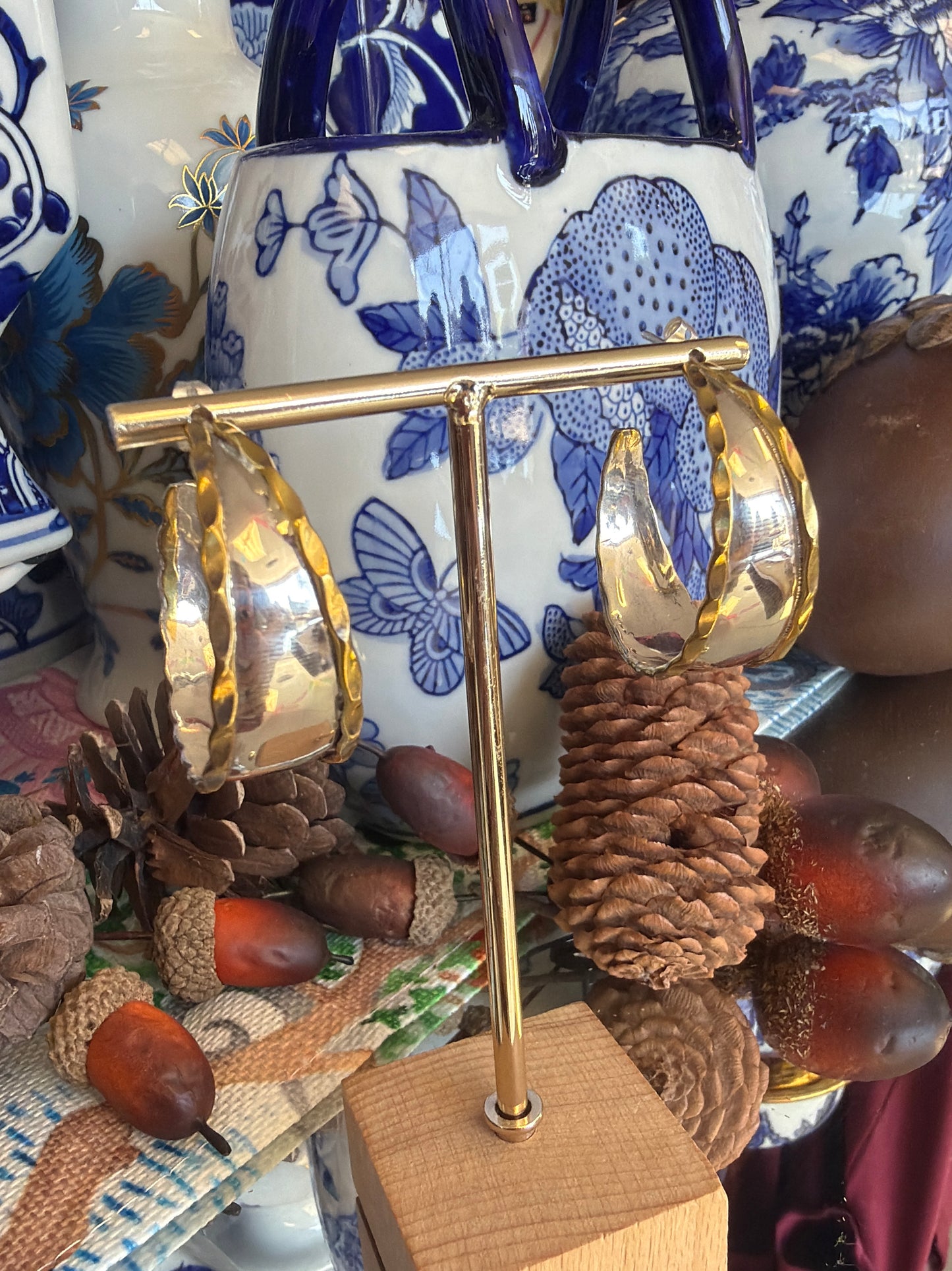 Sterling Silver Gold Plated Hoop Earrings 1