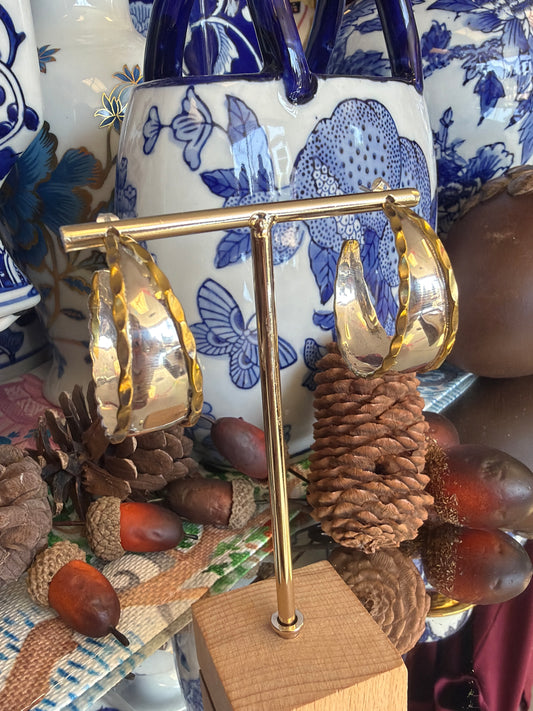 Sterling Silver Gold Plated Hoop Earrings 1