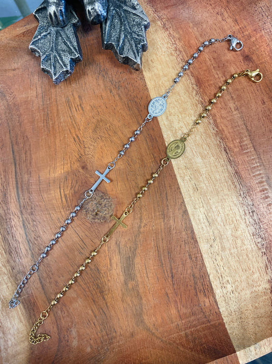 Religious Cross Beaded Bracelet