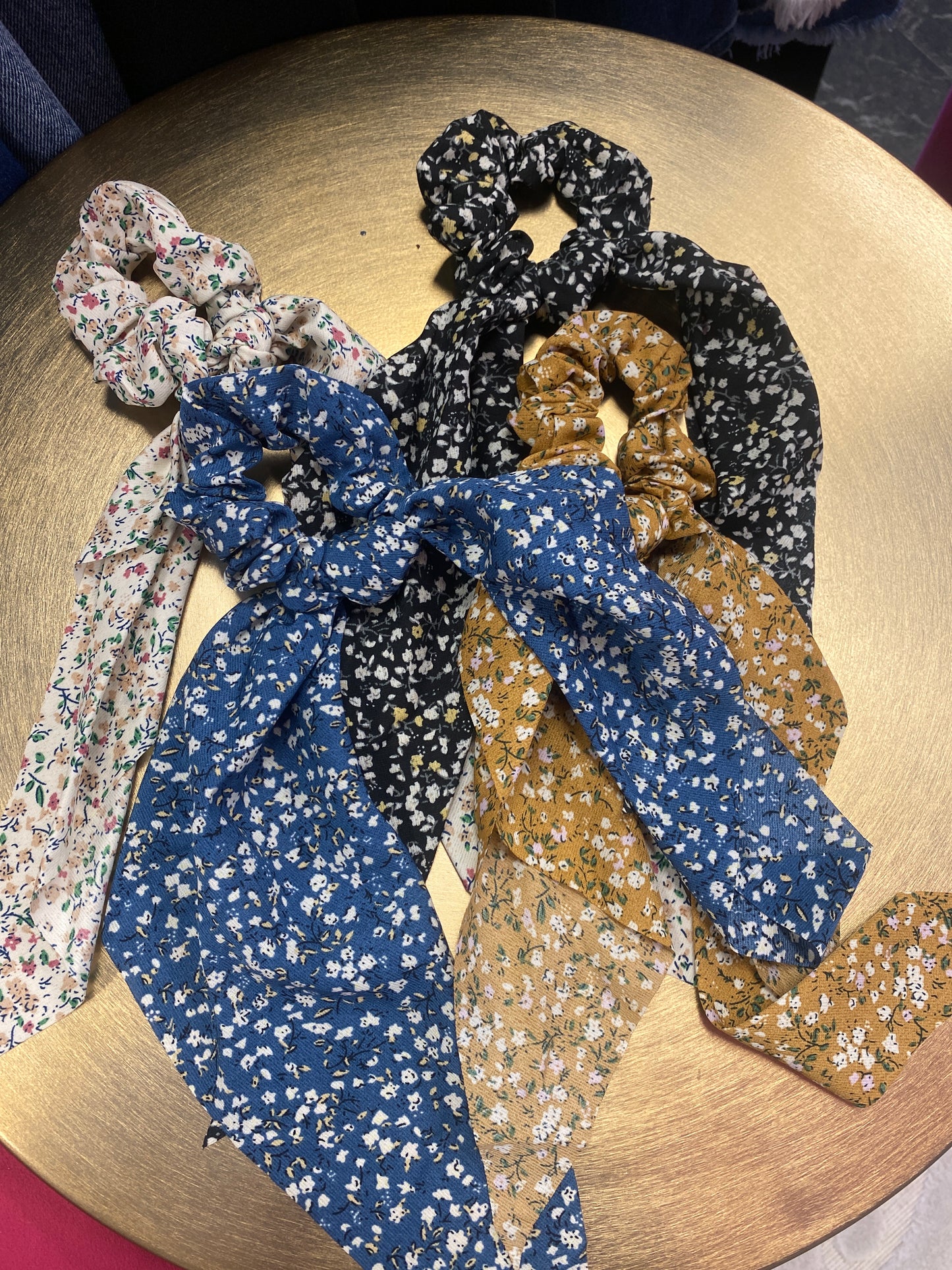 Floral Ribbon Scrunchies