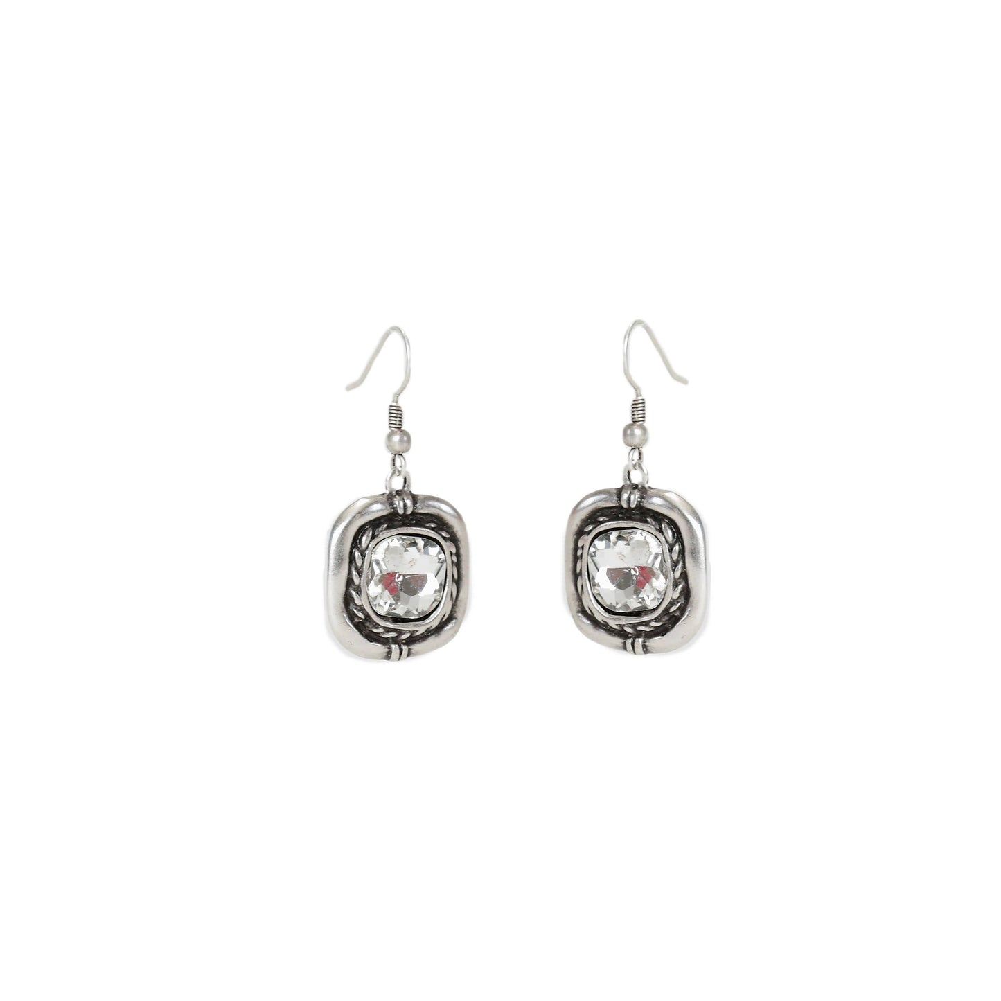 Handmade Pewter Crystal Earrings - NE1410