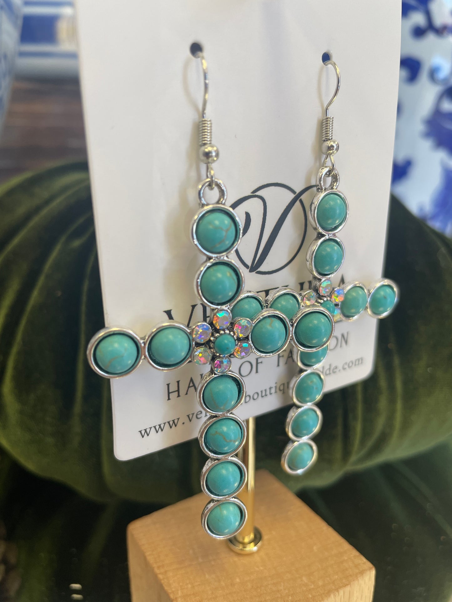 Western AB Stone Hook Earrings