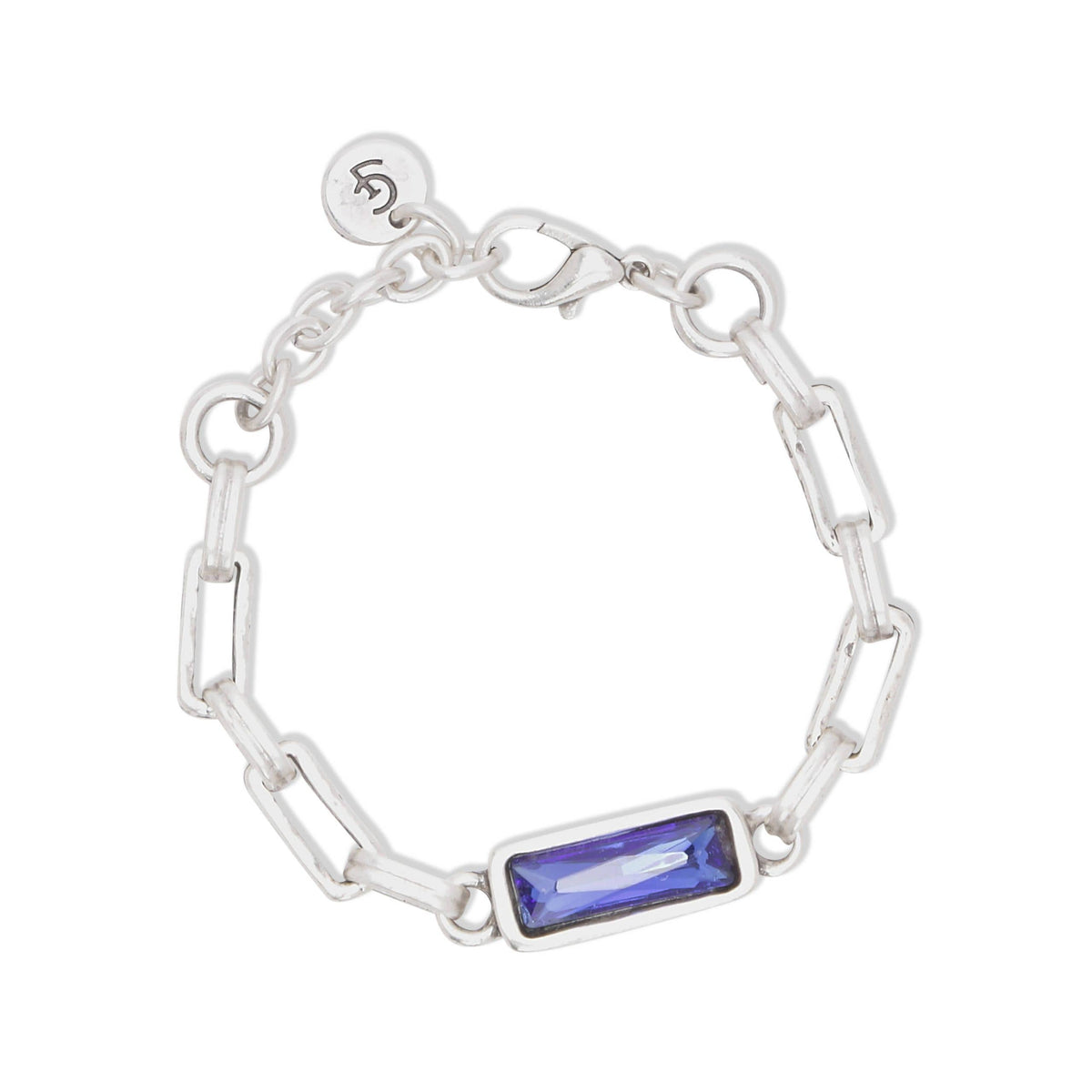 Handmade Blue Crystal Pewter Bracelet - 2916BLUE