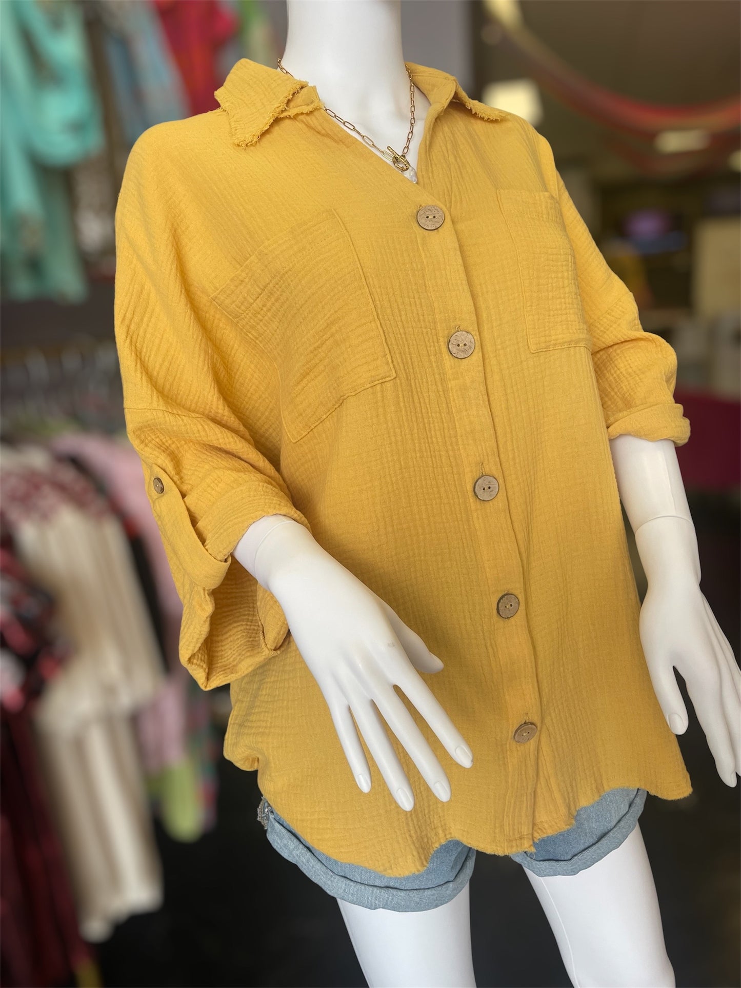 Honey Button Top