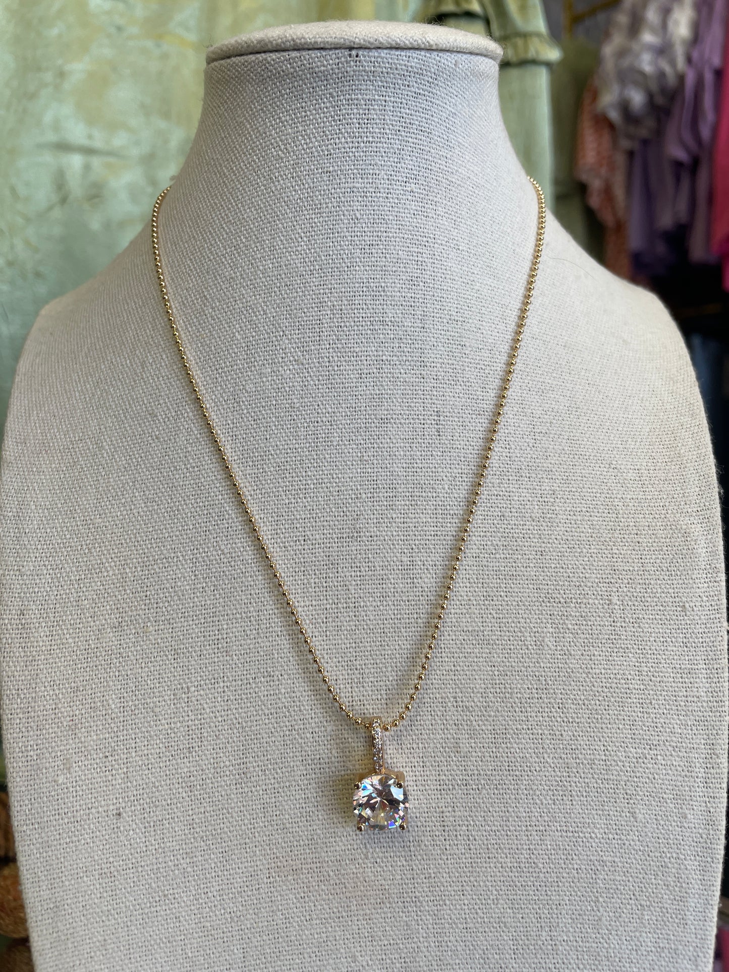Solitaire Crystal Necklace